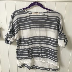LOFT Sheer Striped Blouse