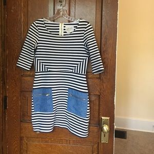 Petite Navy Striped Dress