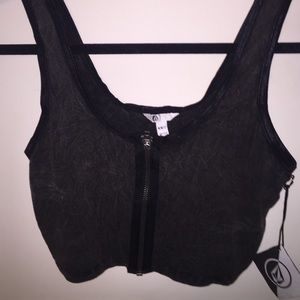 Charcoal grey Volcom crop top - NWT