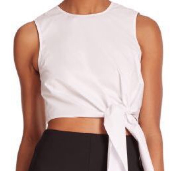 Tibi white crop top