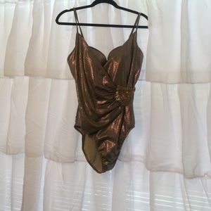 One piece swimsuit with built in bra