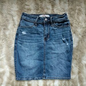 High waist jean hollister skirt