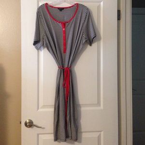 Lands End Striped cotton dress