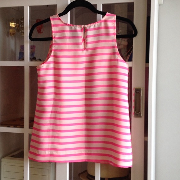 J crew pink stripe tank top sz 2 - Picture 2 of 2