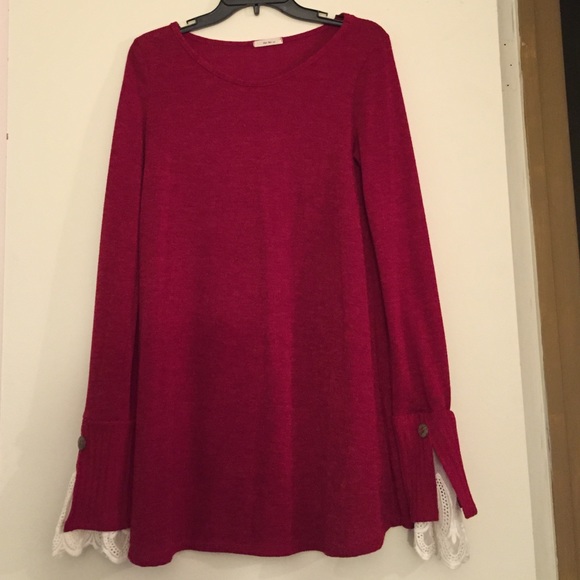 Lace Sleeve Tunic Dress