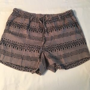 CASLON Aztec linen shorts