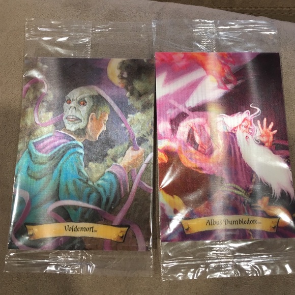 Sealed Dumbledore and Voldemort trading cards!