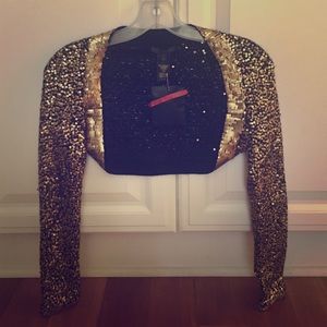 BNWT Donna Karan Sequin Cashmere Shrug
