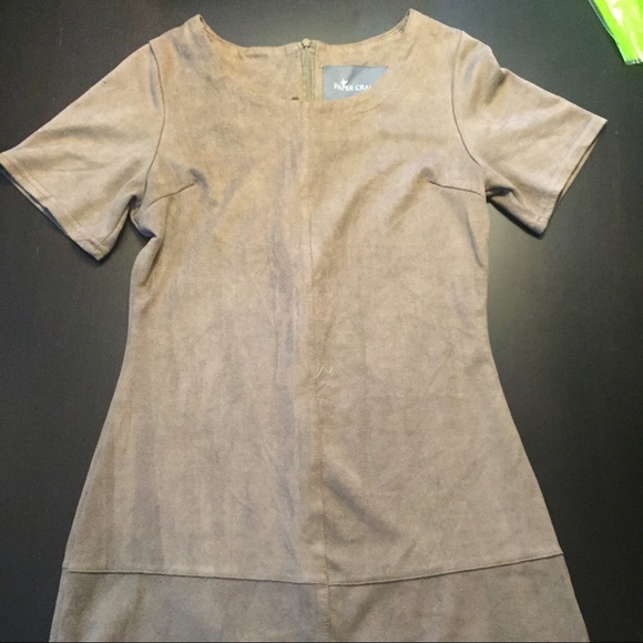 Brown suede mini dress