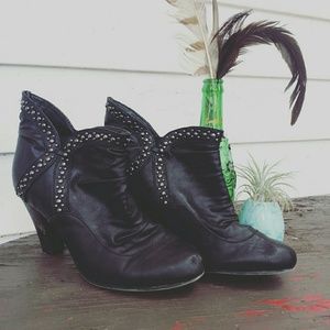 Studded Black Booties