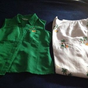 Short sleeve linen shirt with matching pants