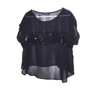Black Sequin Top