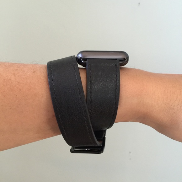 ⌚️SPACE BLACK Black Apple Watch Double Tour Band - Picture 3 of 5