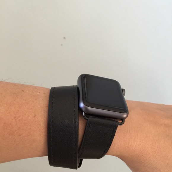 ⌚️SPACE BLACK Black Apple Watch Double Tour Band - Picture 2 of 5