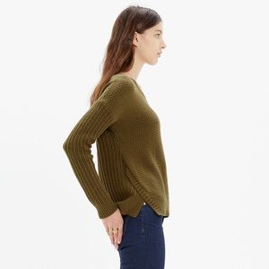 Madewell Texturemix Sweater in Olive