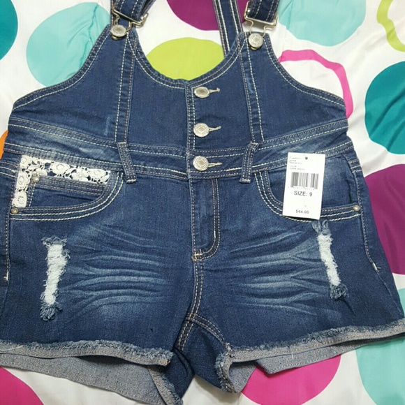 Almost famous denim bibs size 9