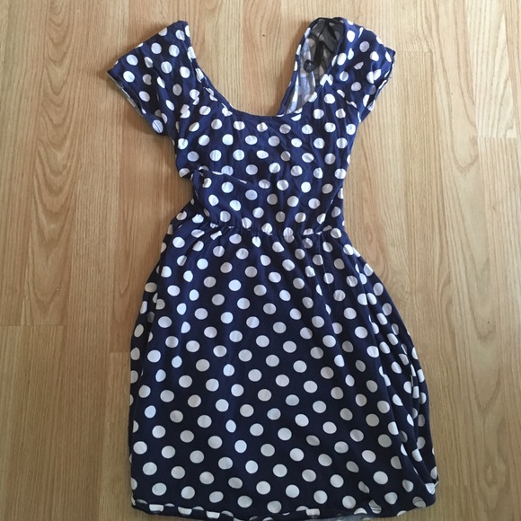 Polka dot dress with open back