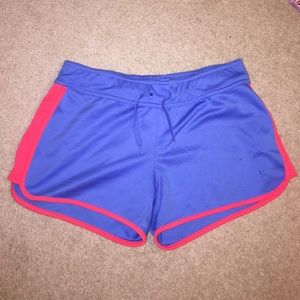 Blue running shorts