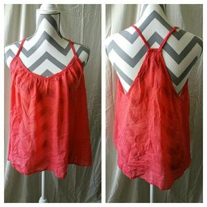 Arizona Chiffon Coral Tank Top
