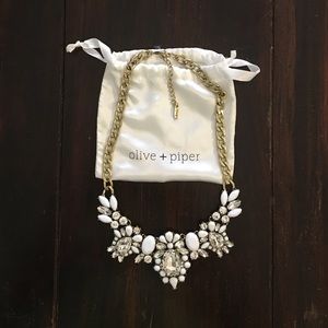 Olive + Piper white statement necklace