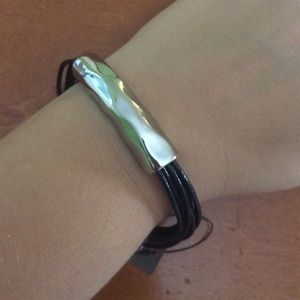 Chico's Black and Silver Magnetic Bracelet