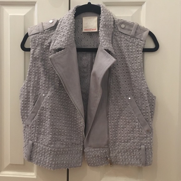 Rebecca Taylor denim eyelet vest