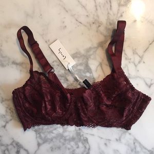 Lonely lingerie burgundy lace bra