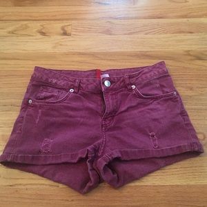 Burgundy shorts