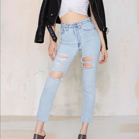 Nasty Gal Denim - Nasty Gal distressed bf jeans