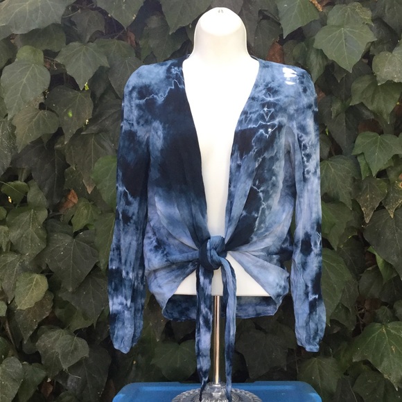 Happening in the Present Tops - HIP Open-Back Tie Dye Blouse
