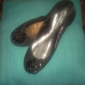 Jessica Simpson suede bedazzled flats