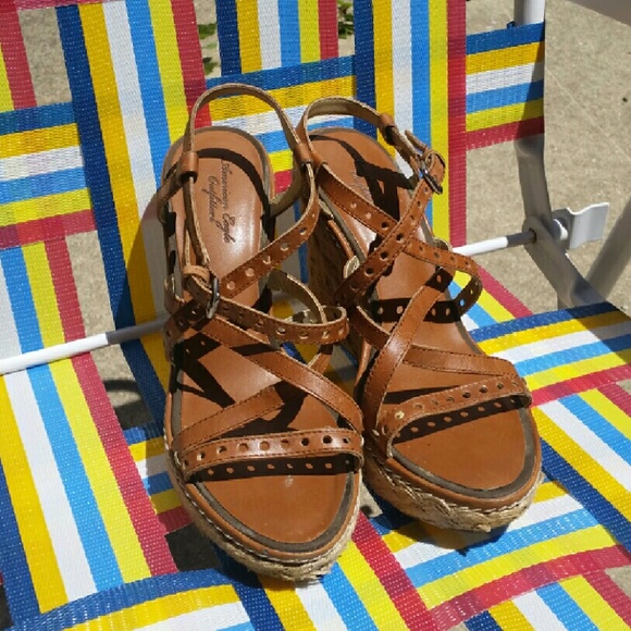 American Eagle Outfitters Shoes - Strappy rope wedges