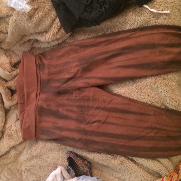 Brown fold over leggings