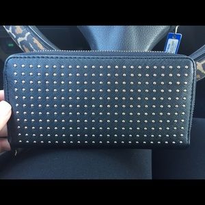 Black/gold studded wallet