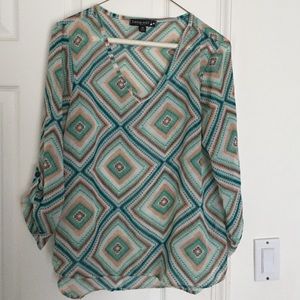 Sheer 3/4 sleeve top