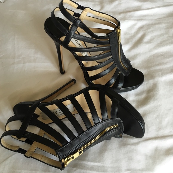 Jimmy Choo Black Strappy Heels