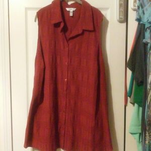 Brick red sleeveless top