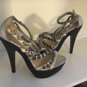 Silver studded summer heel