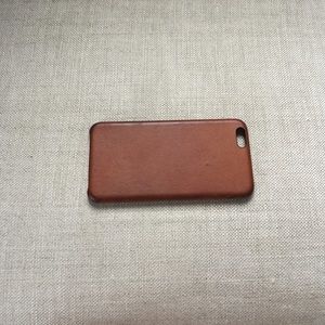 Authentic tan leather iPhone 6 plus case