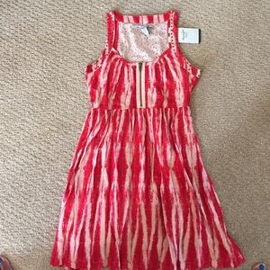 American Rag red pink and peach dress