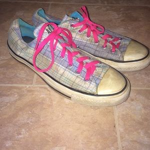 Purple plaid converse