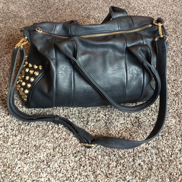 Black studded purse