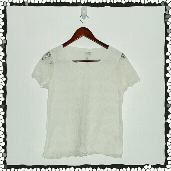 Lauren Conrad White Lacey Top