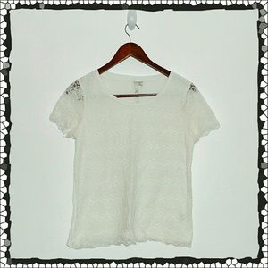 Lauren Conrad White Lacey Top