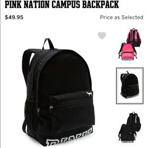 (1) PINK NATION VS PINK Black Backpack $40/ea