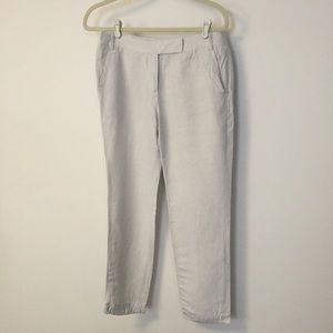 Tibi light grey linen pants