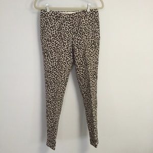 J. Crew linen leopard print pants