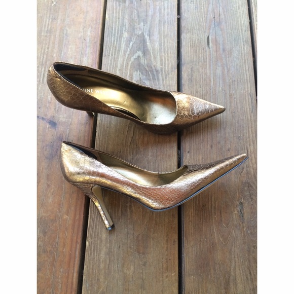 Bronze Snakeskin Heels