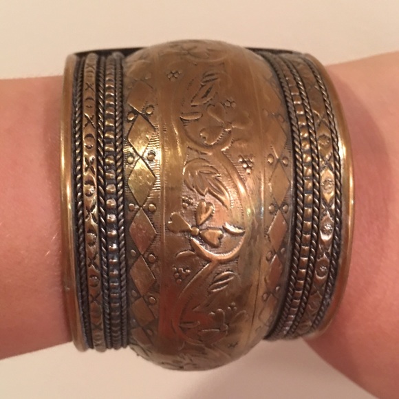 Brass Arm/Wrist Cuff Bracelet. - Picture 2 of 4