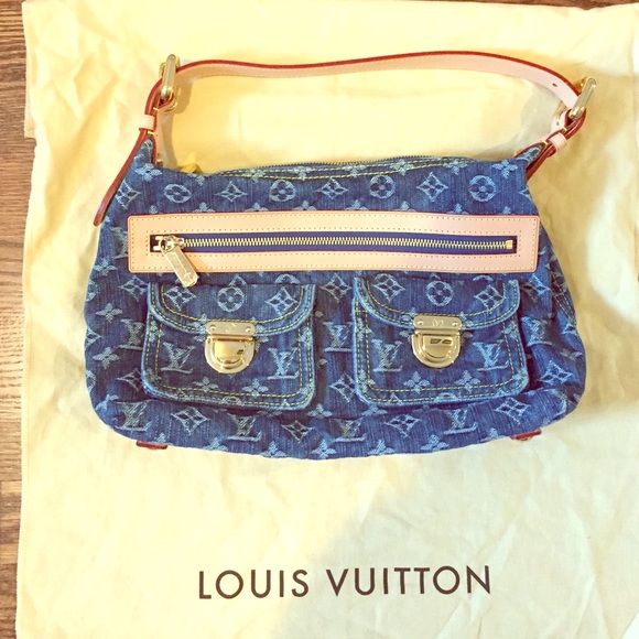 100% authentic denim Louis Vuitton shoulder bag